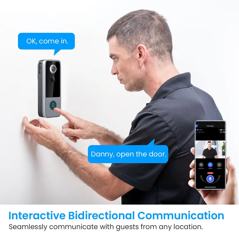 GuardianBell Pro AI Night Vision Doorbell
