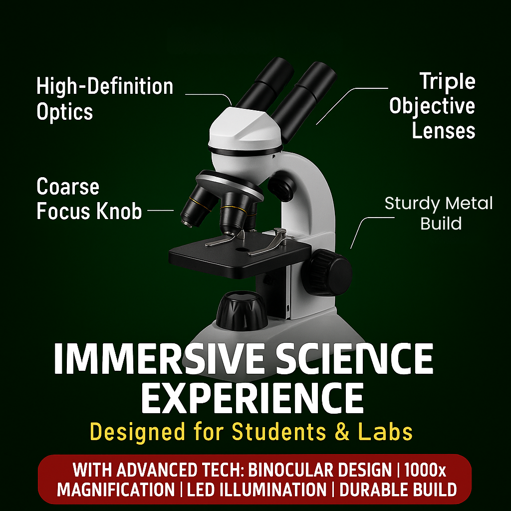 EduLens NOVA – High-Power Student Microscope with LED Light